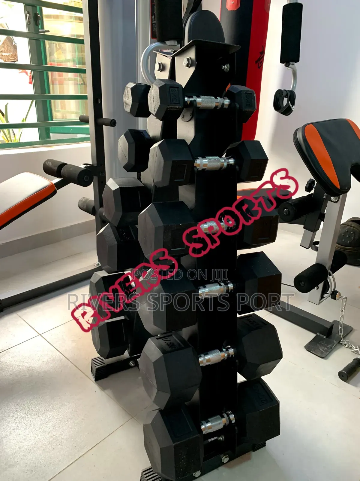 6 Tier/Step a-Frame Dumbbell Rack, 12 Dumbbell Organiser