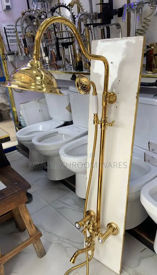Luxury Antique Brass Gold Complete Bathroom Shower