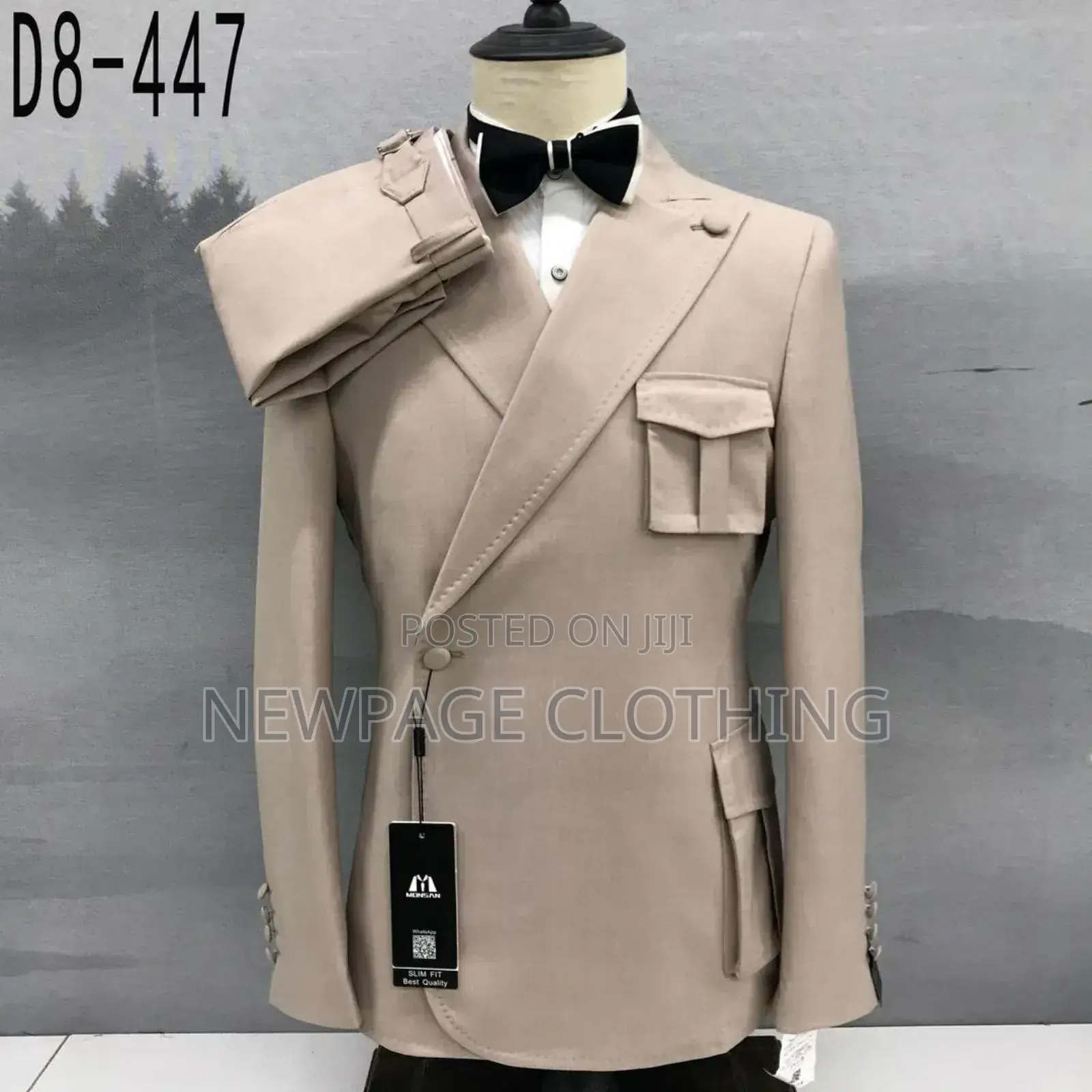Elegant Beige Slim Fit Double-Breasted Suit