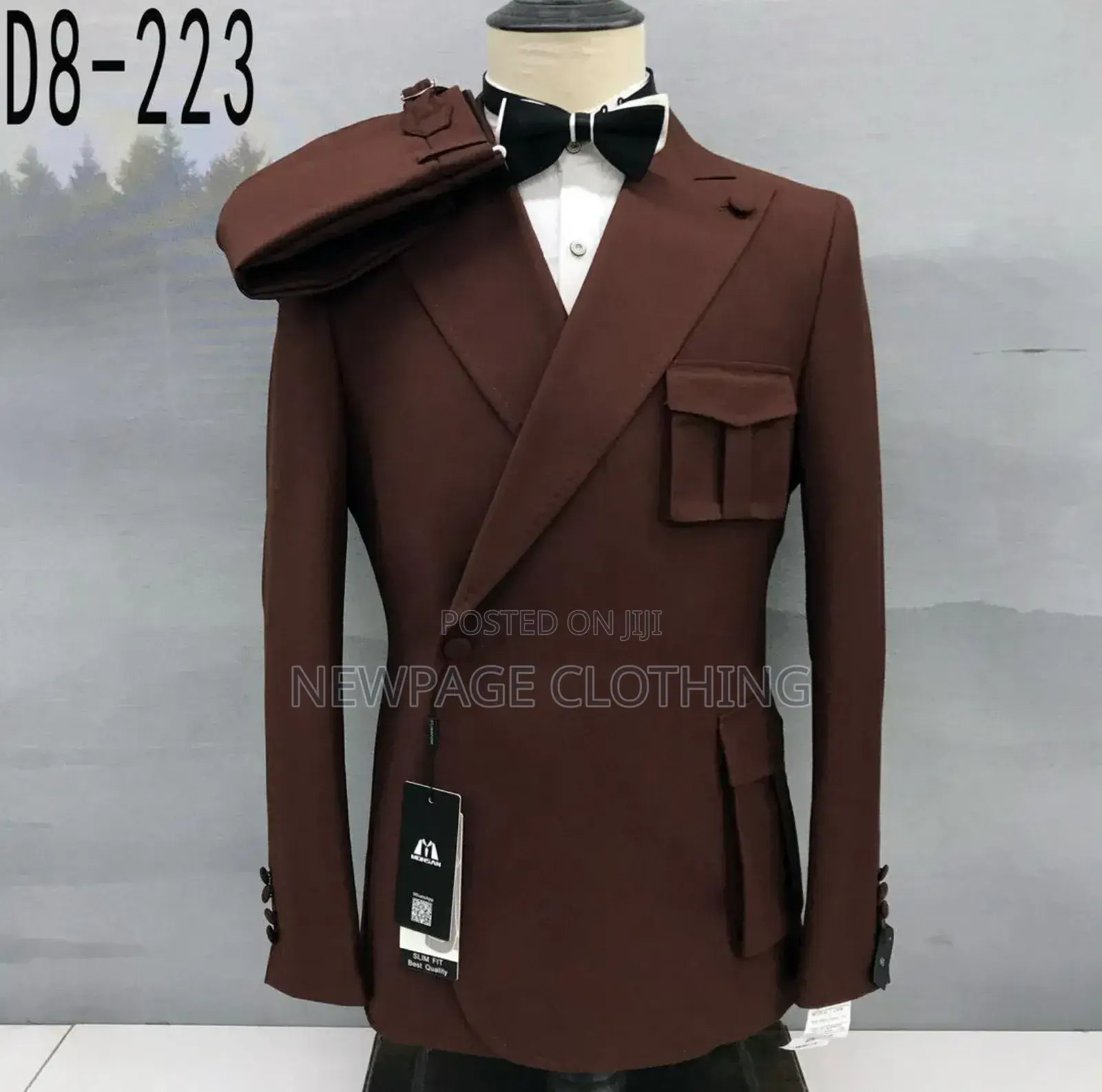 Luxury Coffee Peak Lapel Formal Suit