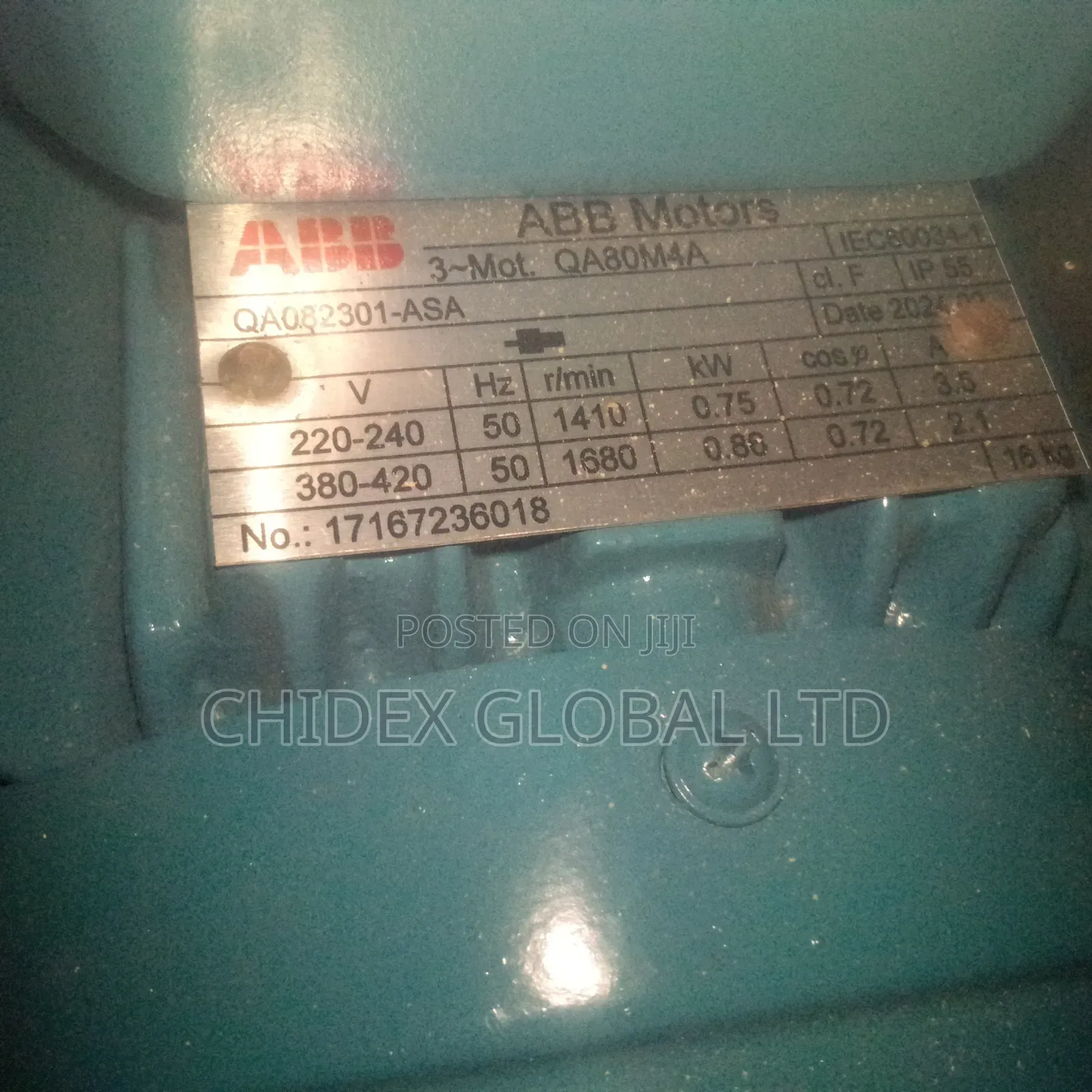Original Brand New Abb Electric Motor 0.75kw 1hp