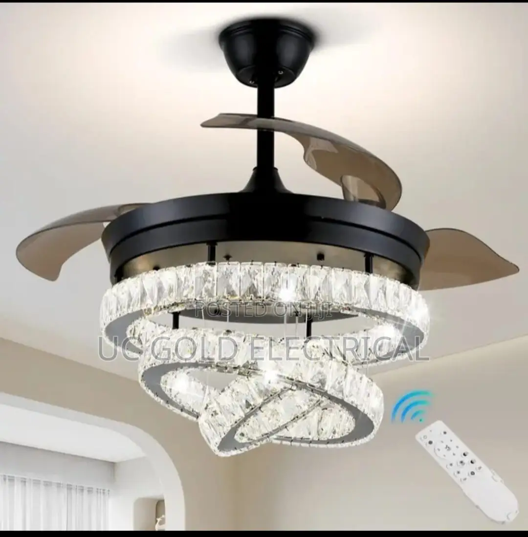 Crystal Large Ceiling Light Fan Luxury Chandelier Led Ceiling Fan