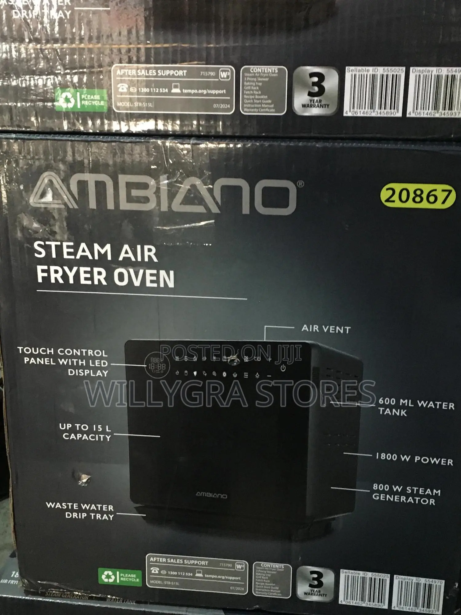 Ambiano Steam Air Fryer Oven 15l