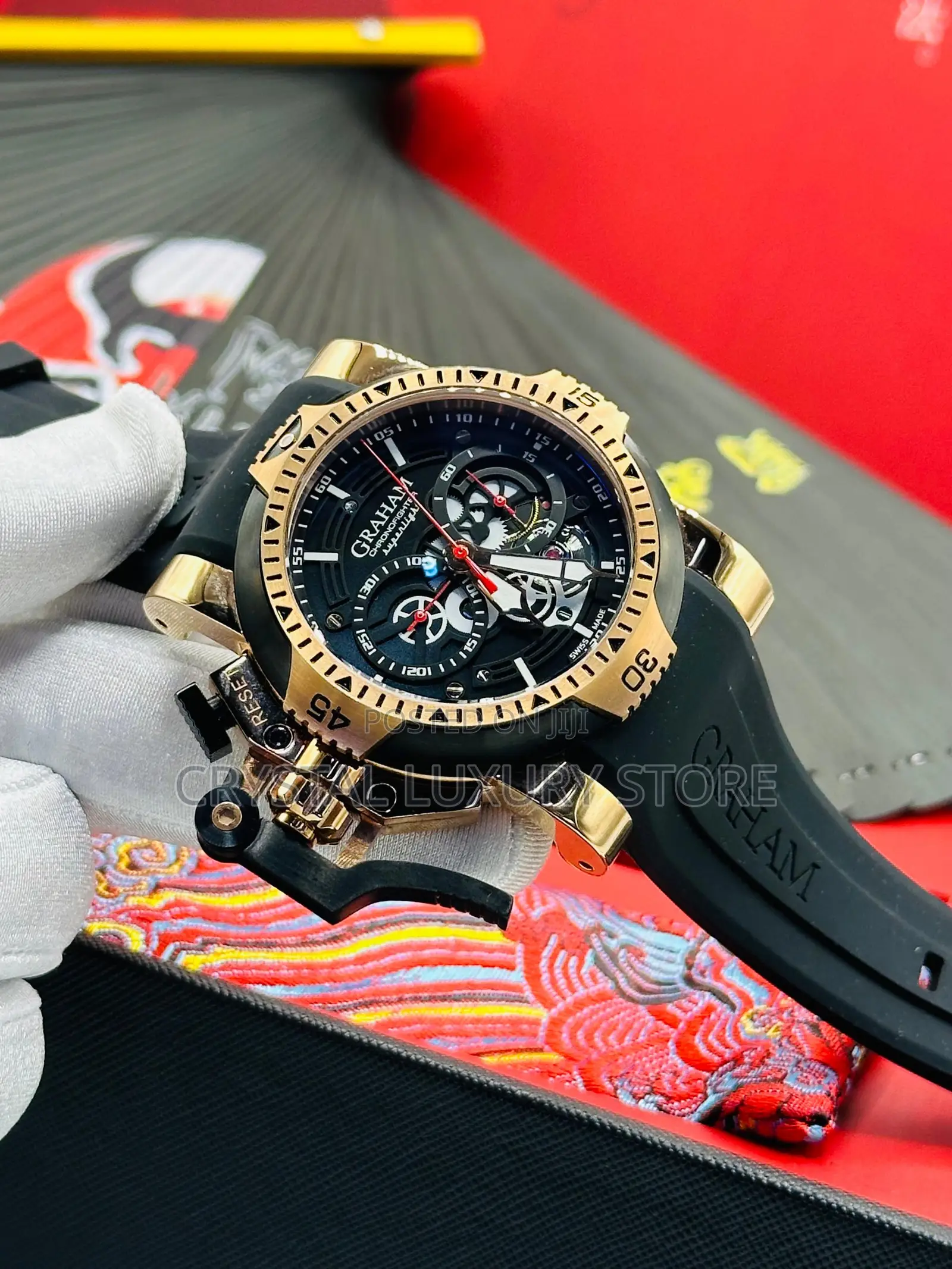 Graham Quality Luxury Men Automatic Engine Wristwatch