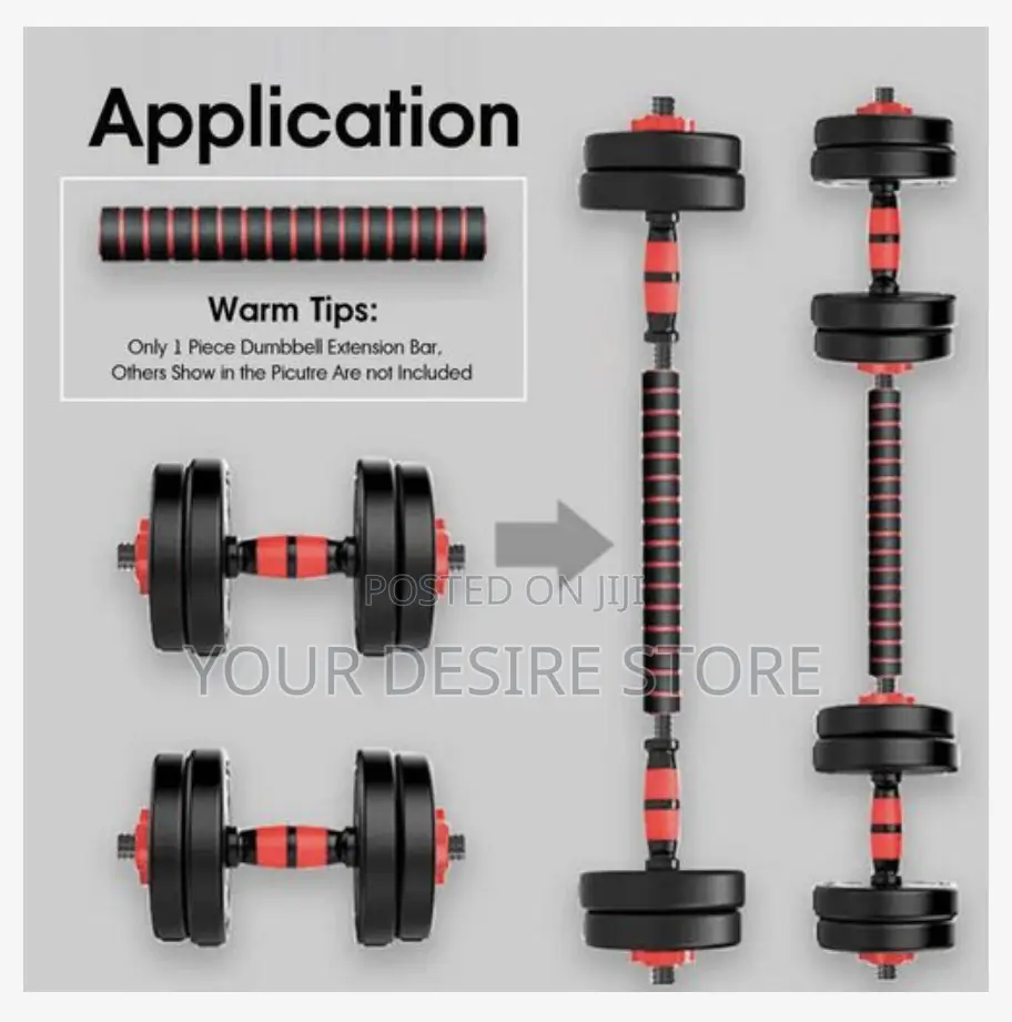 Strong 30kg Dumbbell Set With Barbell Extension