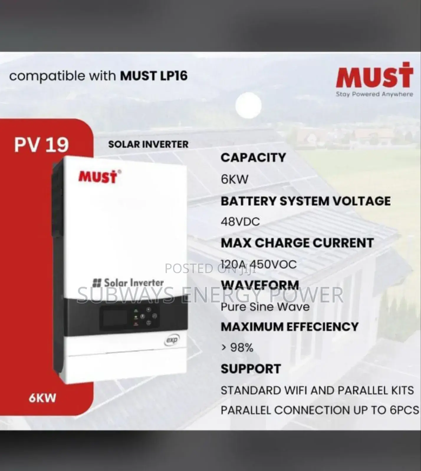 Must 6kva 48v Hybrid Inverter PSW