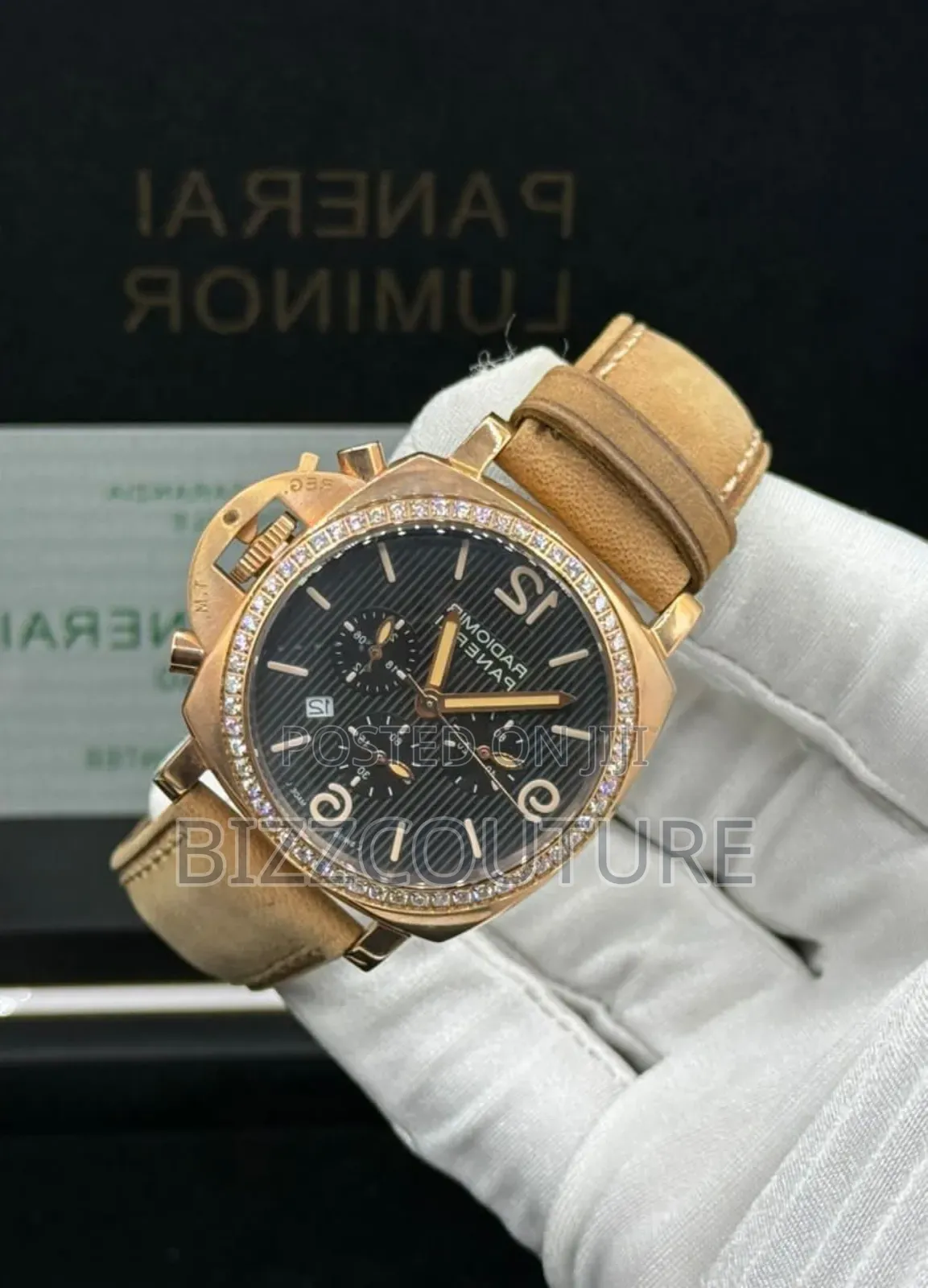 Original Panerai Luminor Brown Genuine Leather Strap Watch