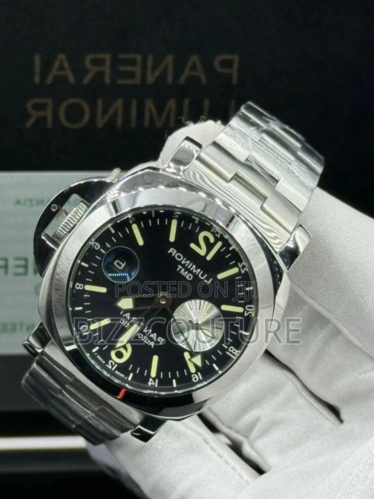 Original Panerai Luminor Silver Stainless Steel Watch in Store