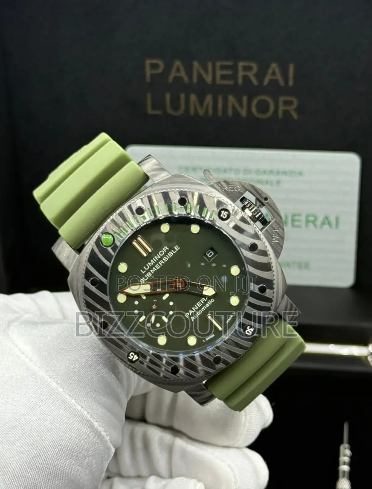 Original Panerai Luminor Green Rubber Strap Watch