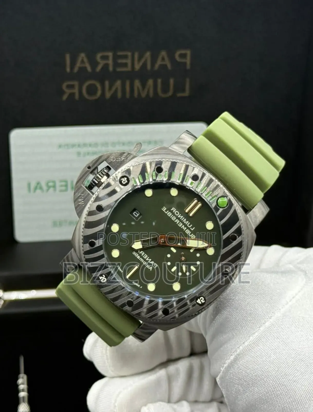 Original Panerai Luminor Green Rubber Strap Watch