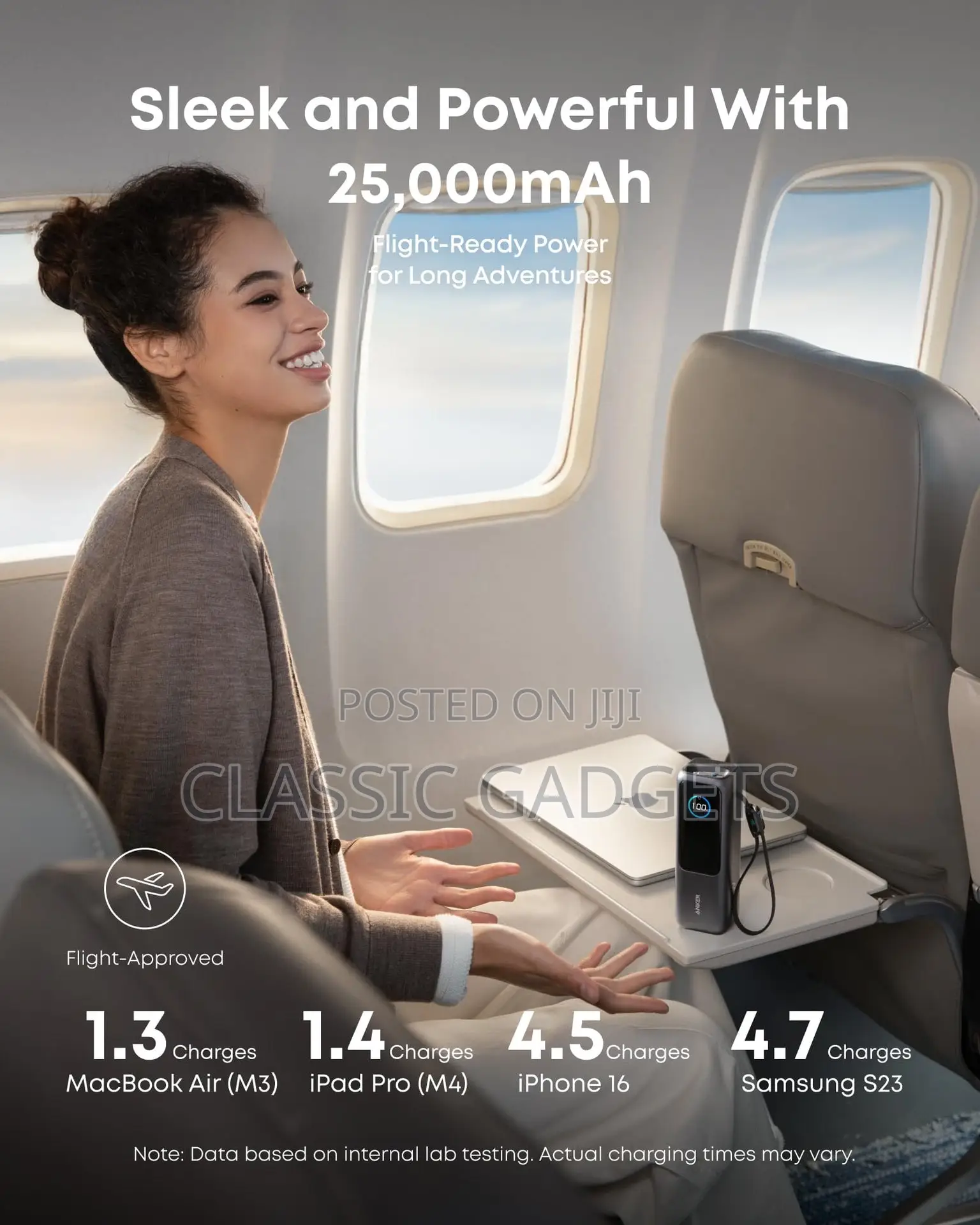 Anker Laptop Power Bank (, 165w, Built-in and Retractable Cables)