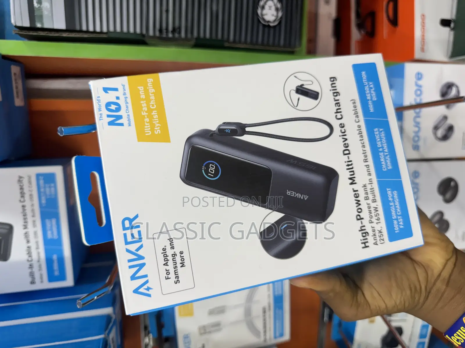 Anker Laptop Power Bank (, 165w, Built-in and Retractable Cables)