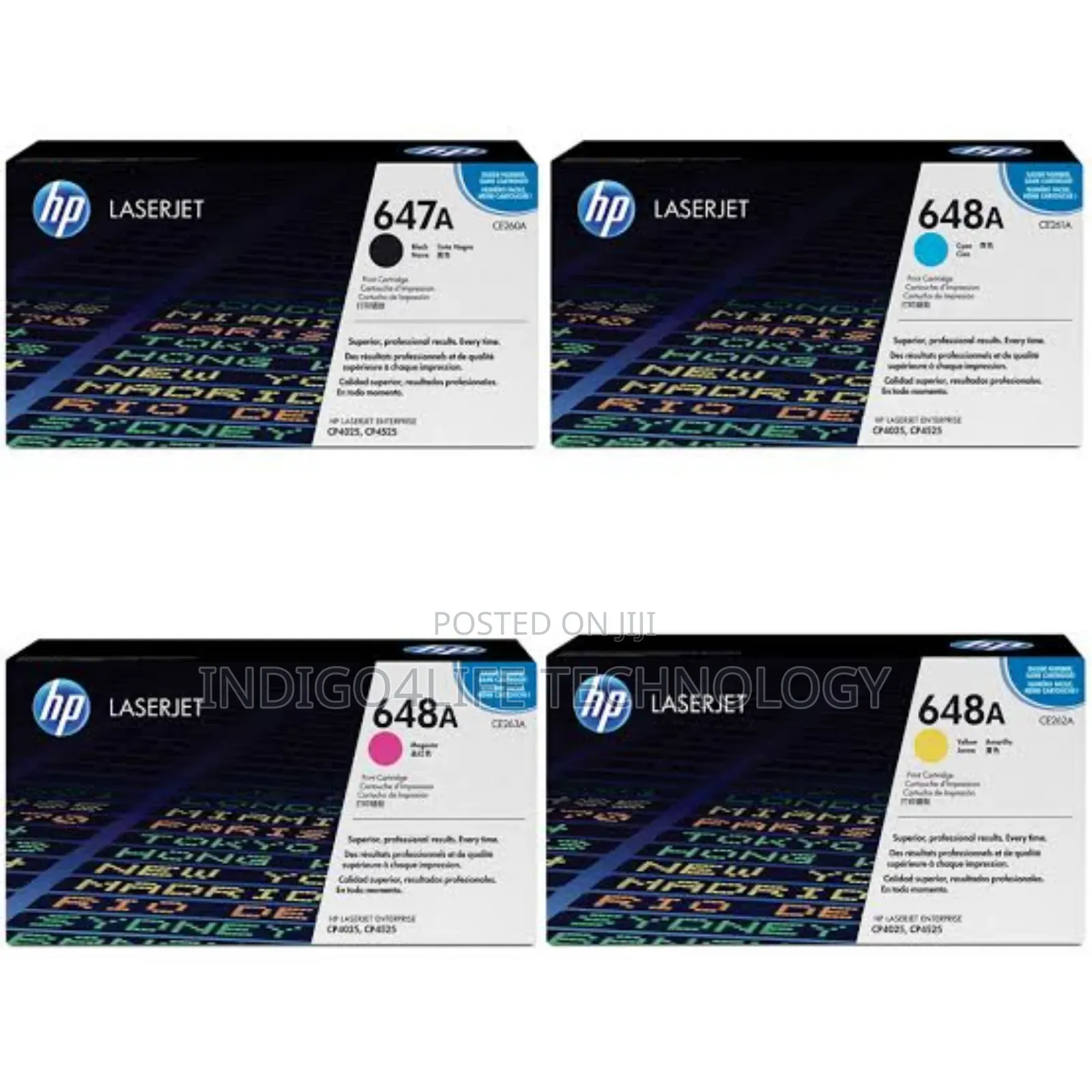 Hp 647a / 648a Laserjet Toner Black Magenta Cyan Yellow
