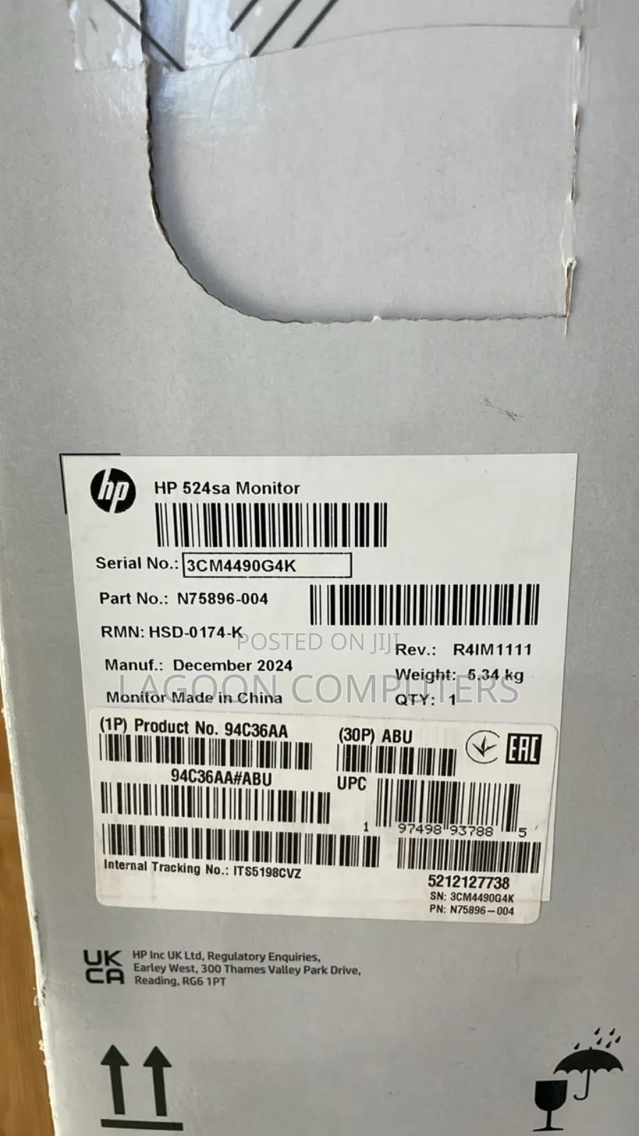 Hp Series 5 524sa 23.8" Fhd Ips Monitor With Speakers Tilt Hdmi Vga