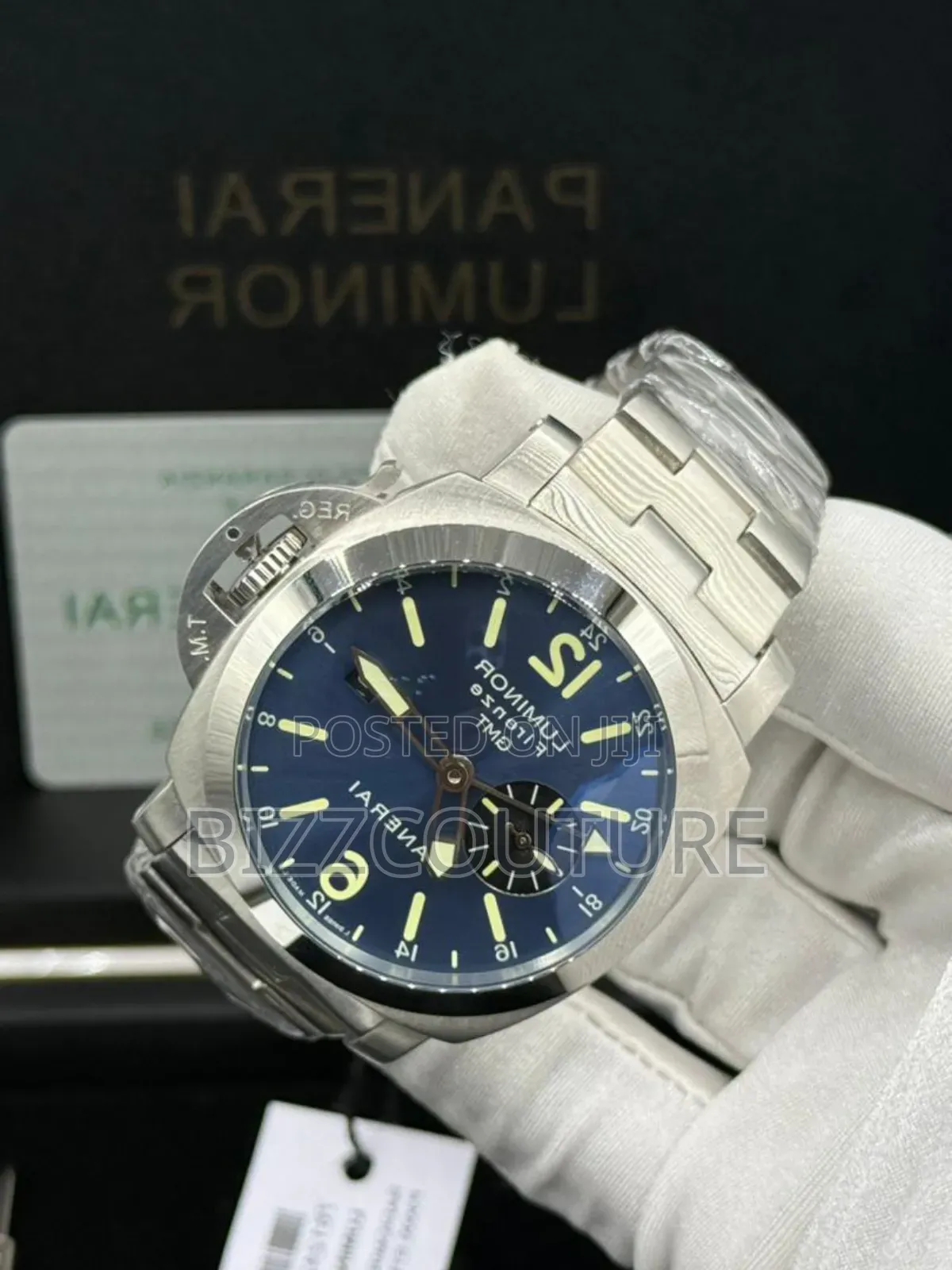 Original Panerai Luminor Silver Stainless Steel Watch