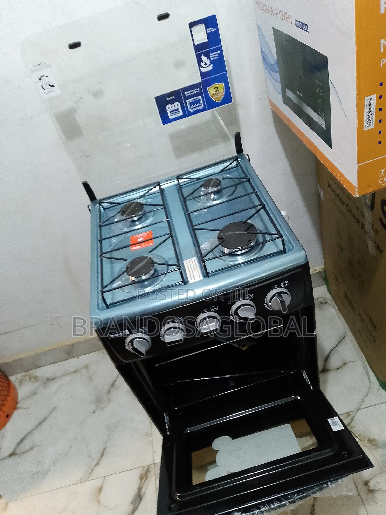 Brand New Scanfrost 4 Gas Cooker – Black Finish