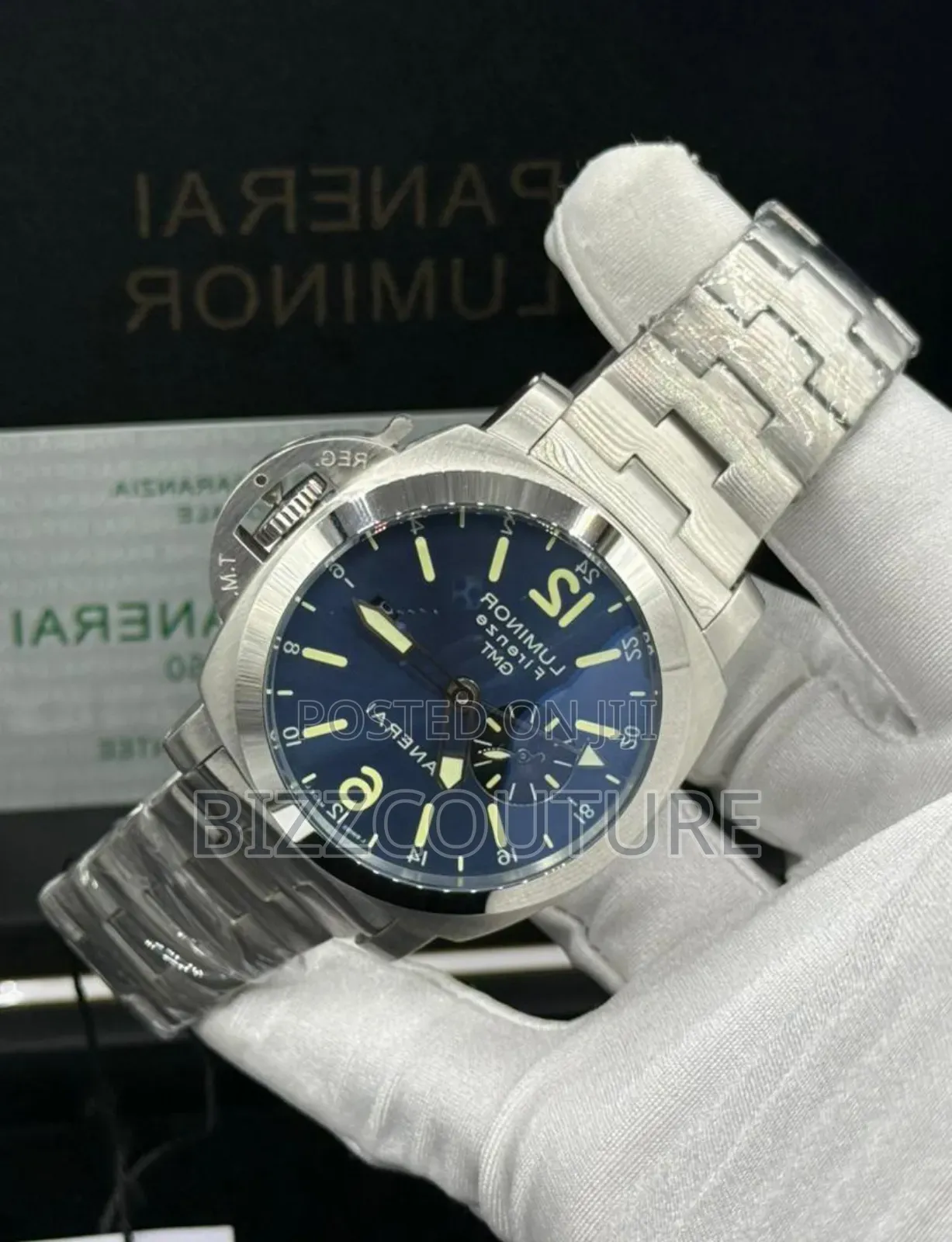 Original Panerai Luminor Silver Stainless Steel Watch in Store