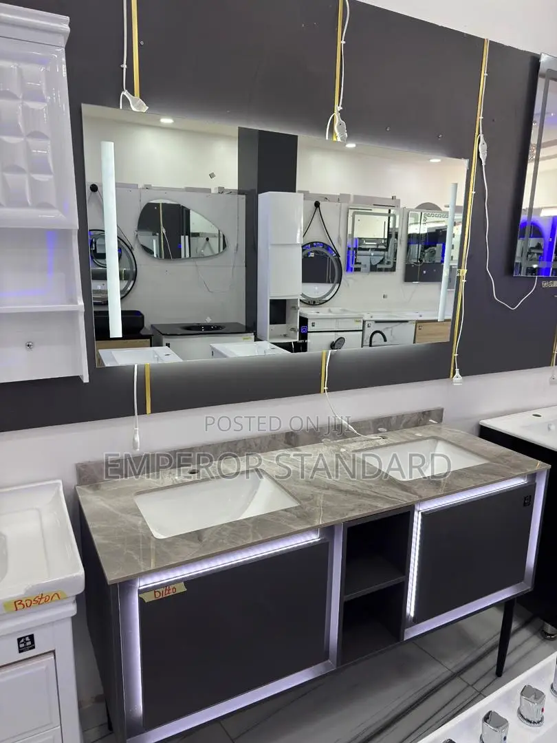 Luxury Cabinet With Double Sink and Led Mirror