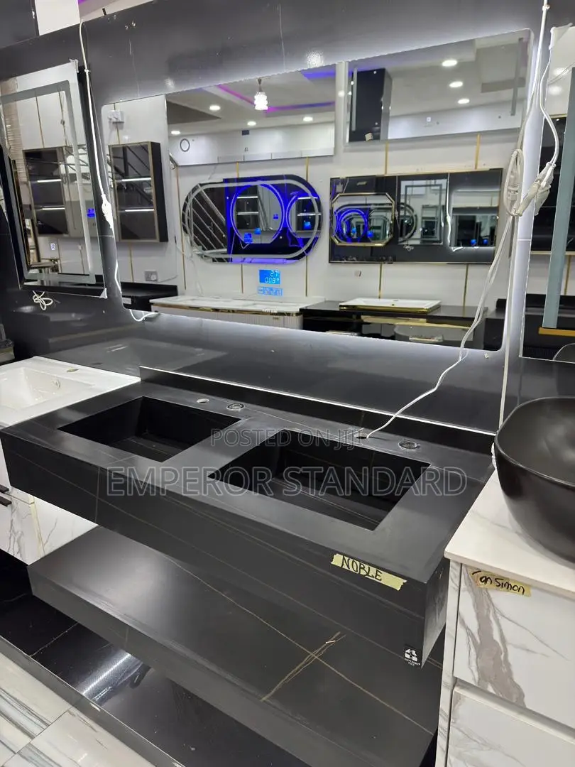 Luxury Cabinet With Double Sink and Led Mirror
