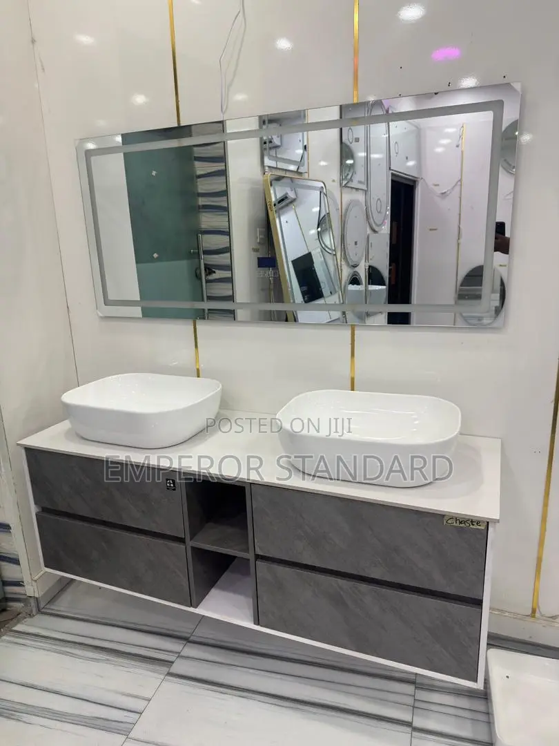 Special Black Cabinet With Led Mirror Made by Turkey