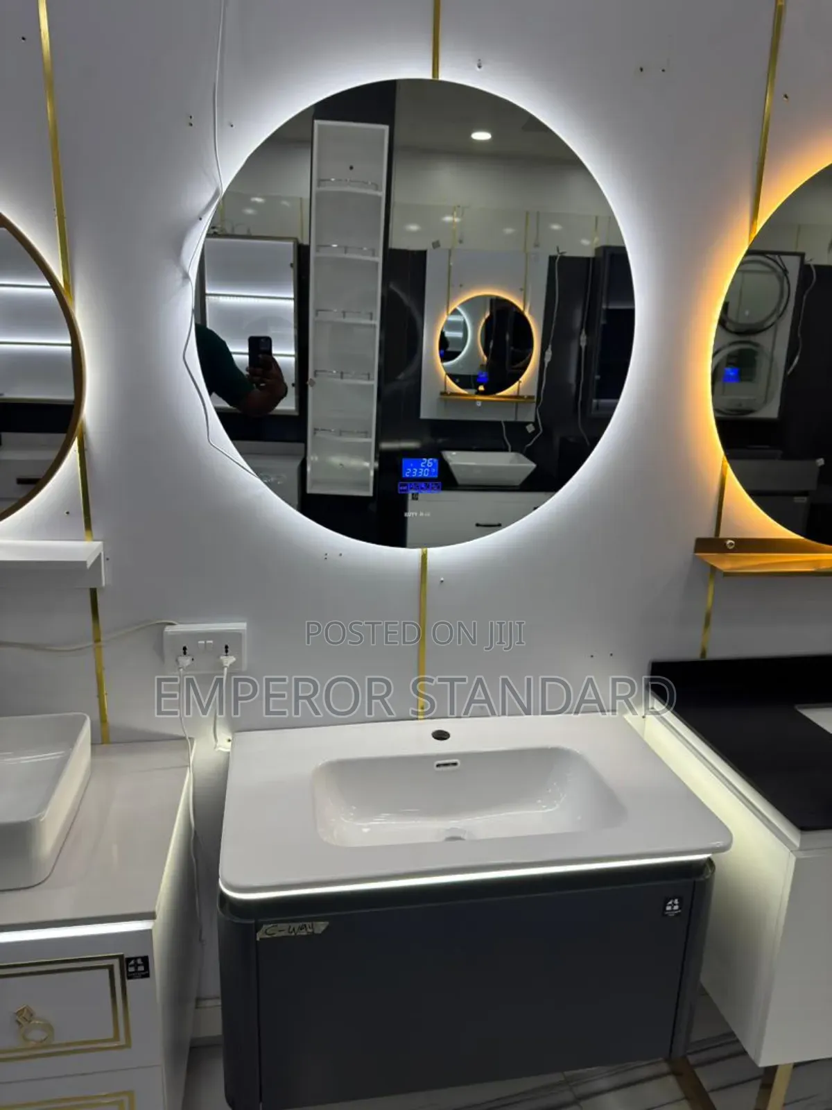Special Black Cabinet With Led Mirror Made by Turkey