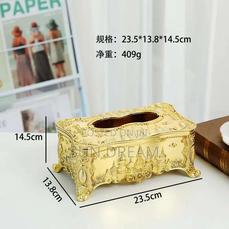 Luxury European Blue Tissue Box