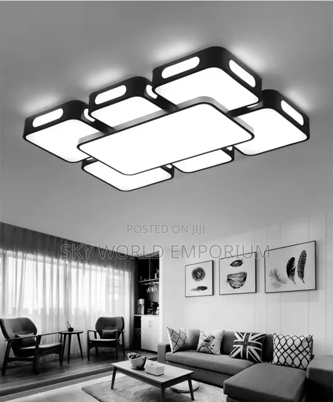 Nordic Led Ceiling Lamp Black Indoor Chandelier