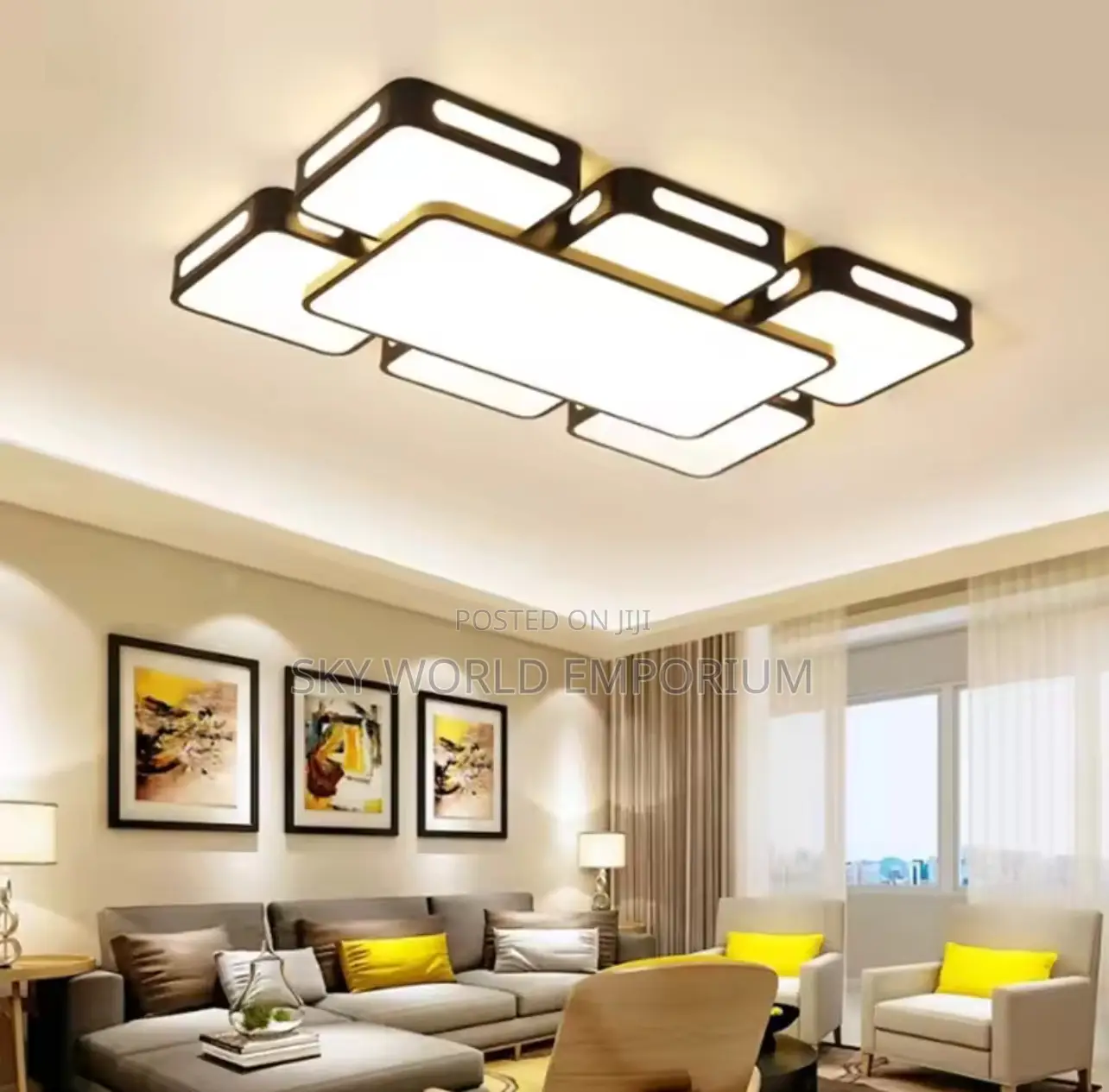 Nordic Led Ceiling Lamp Black Indoor Chandelier