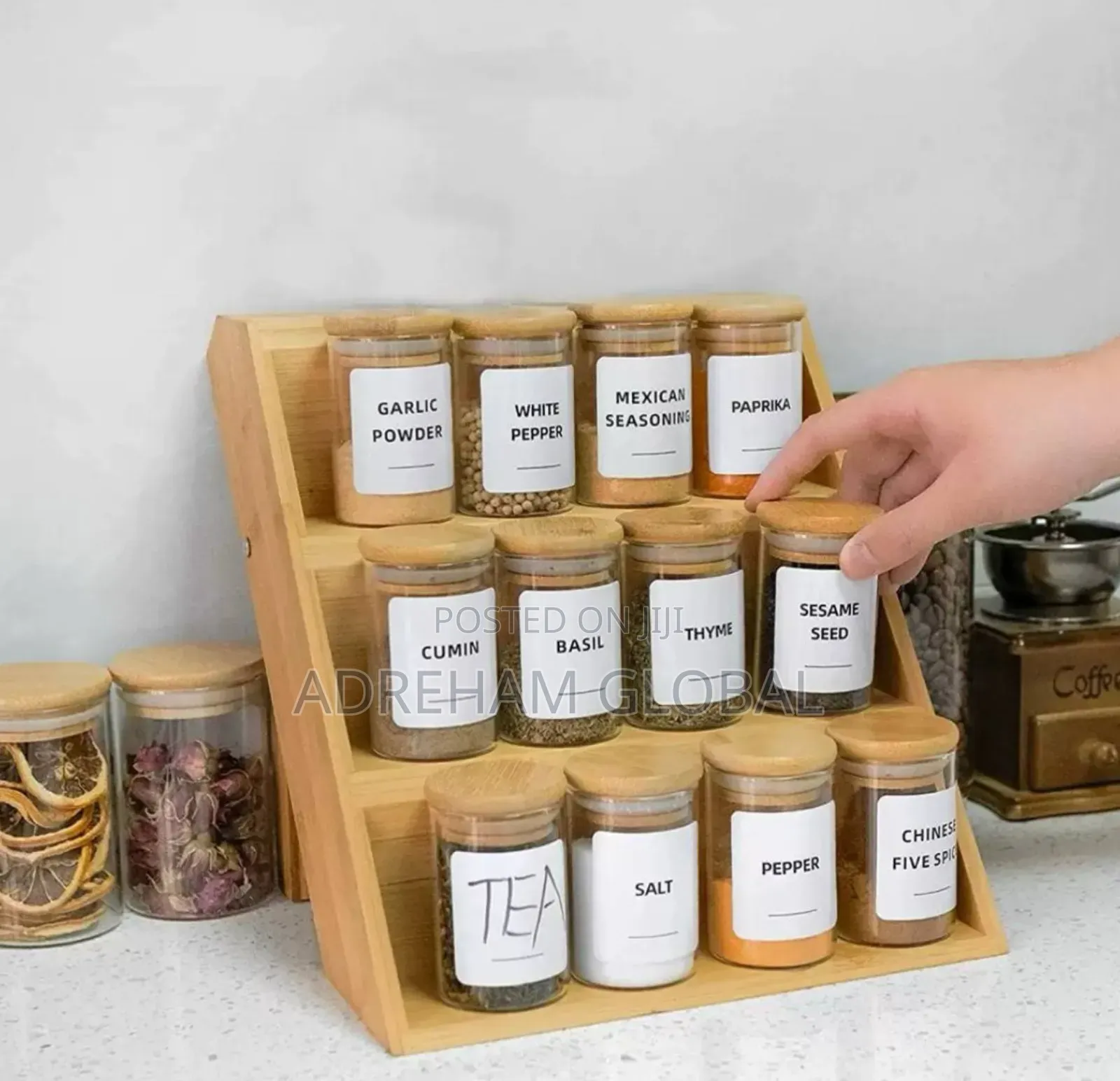 12pcs Spice Jar With 3 Tiers Stand