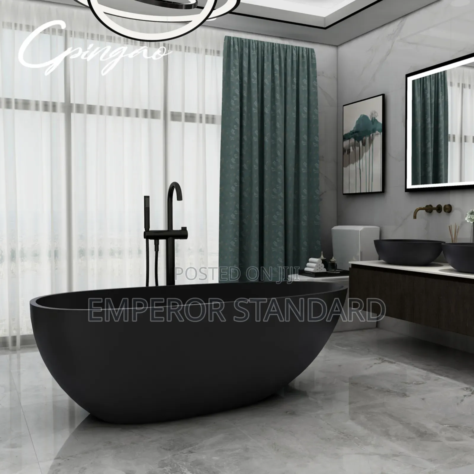 Black Freestanding Bathtub