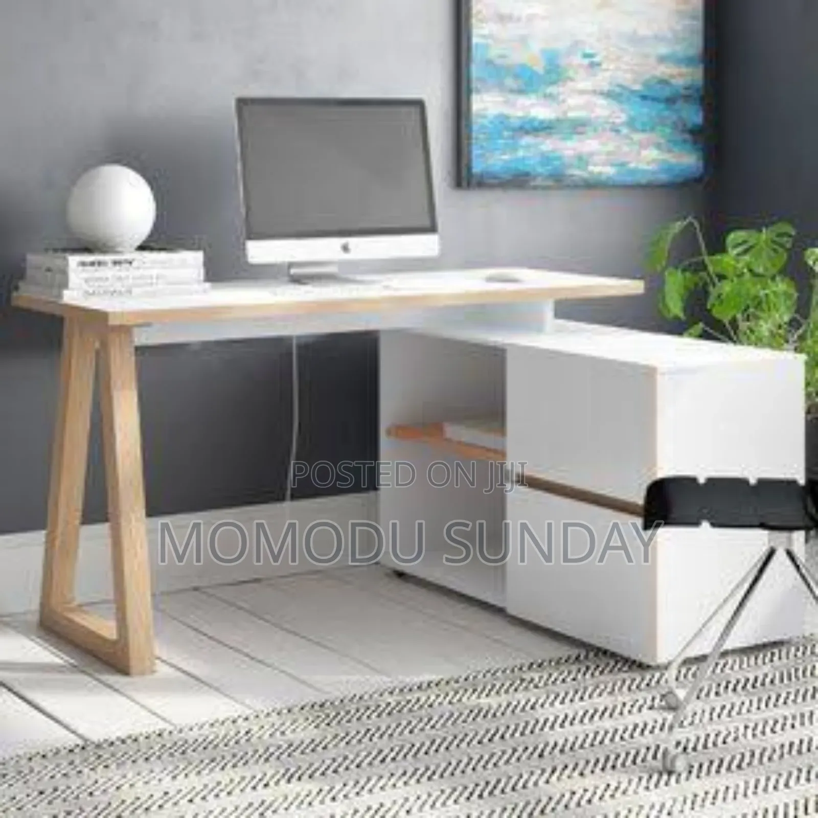2 Drawer L-Shape Corner Desk Shell With 2 Storage Compartments,