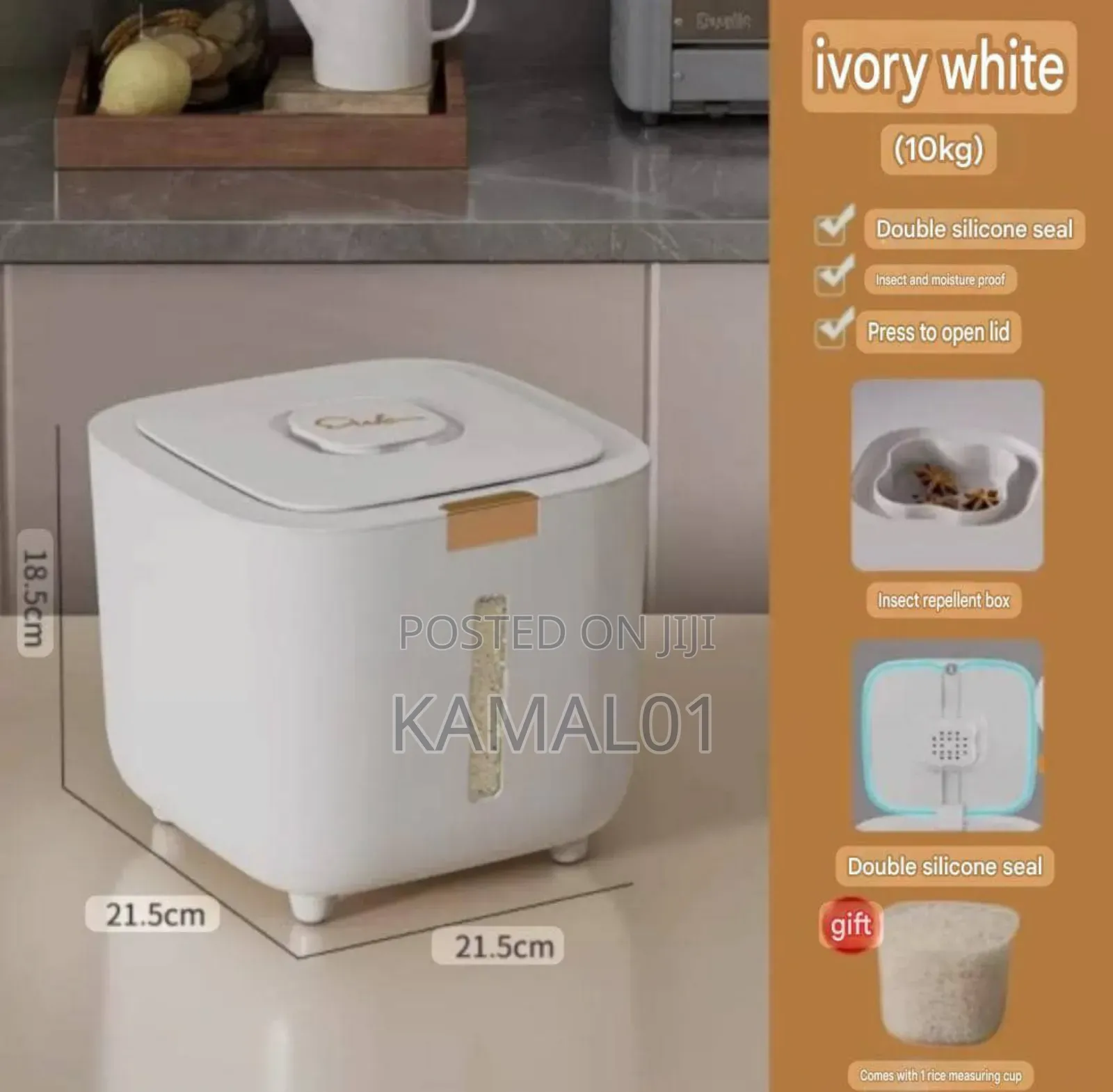 20kg Rice Dispenser Rice Storage Container With Transparent Window