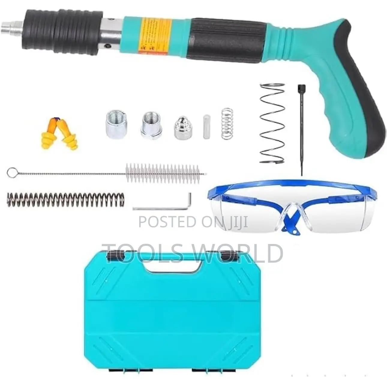 Concrete Nail Gun Kit With 100pcs Nails – Adjustable Powerful
