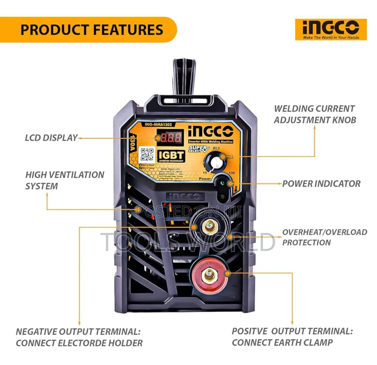 Ingco Welding Machine – Inverter Technology 130a