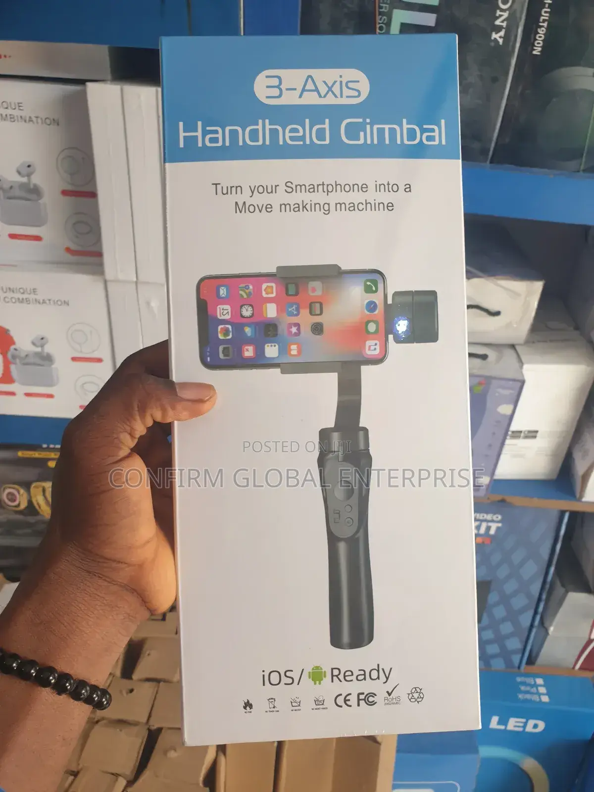 3-Axis Gimbal Selfie Stick Single Handheld Stabilizer for Phone