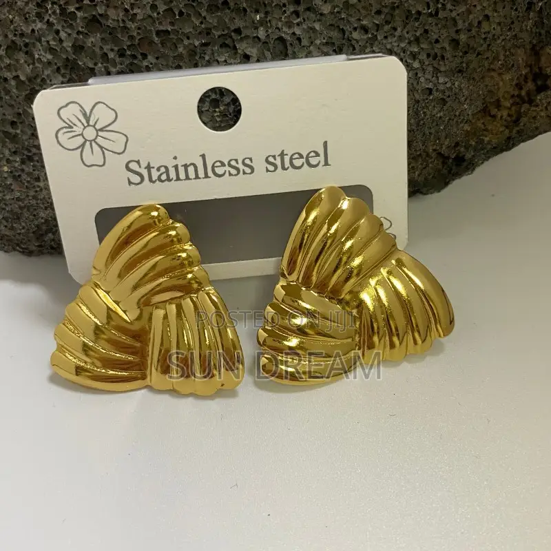 Fashion Jewelry Woman Stainless Steel Earrings Lady Golden Earrings