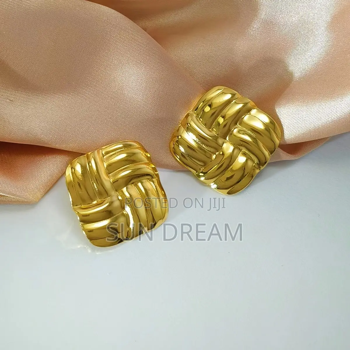 Fashion Jewelry Woman Stainless Steel Earrings Lady Golden Earrings