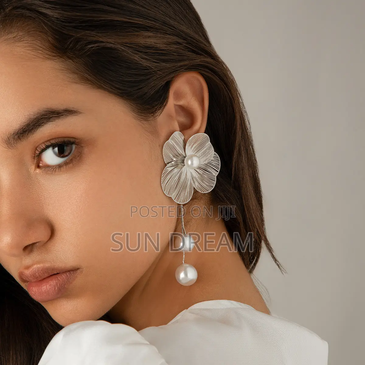 Lady Flower Earrings Silver Earrings Woman Gift