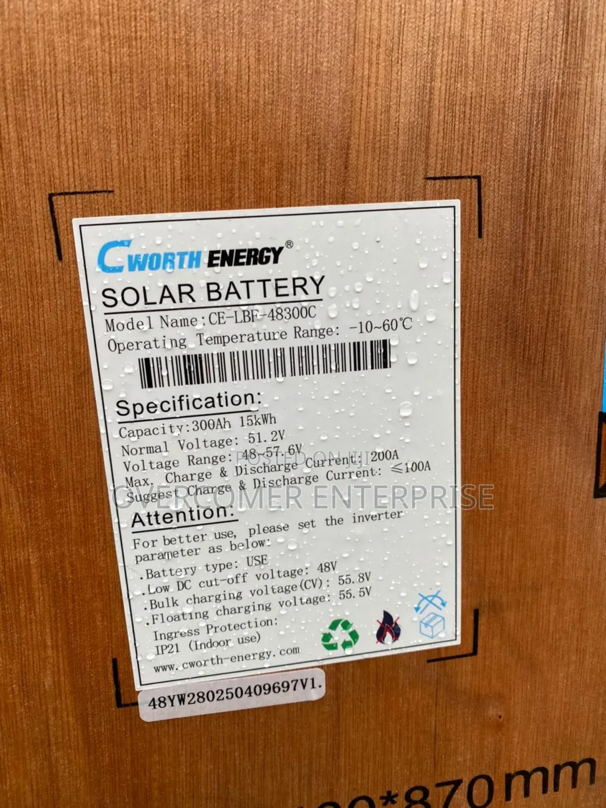 Cworth 15kwh Lithium Ion Battery