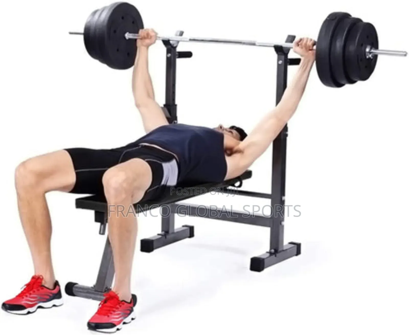 Portable Bench Press With 50kg Barbell