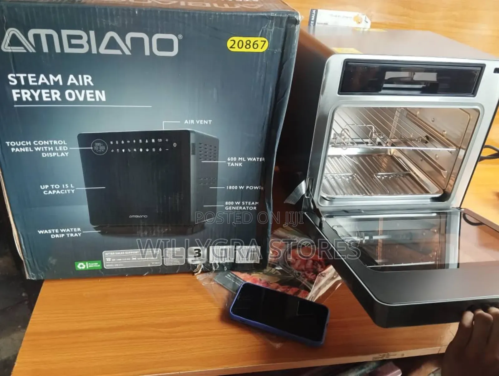 Ambiano Steam Air Fryer Oven 15l