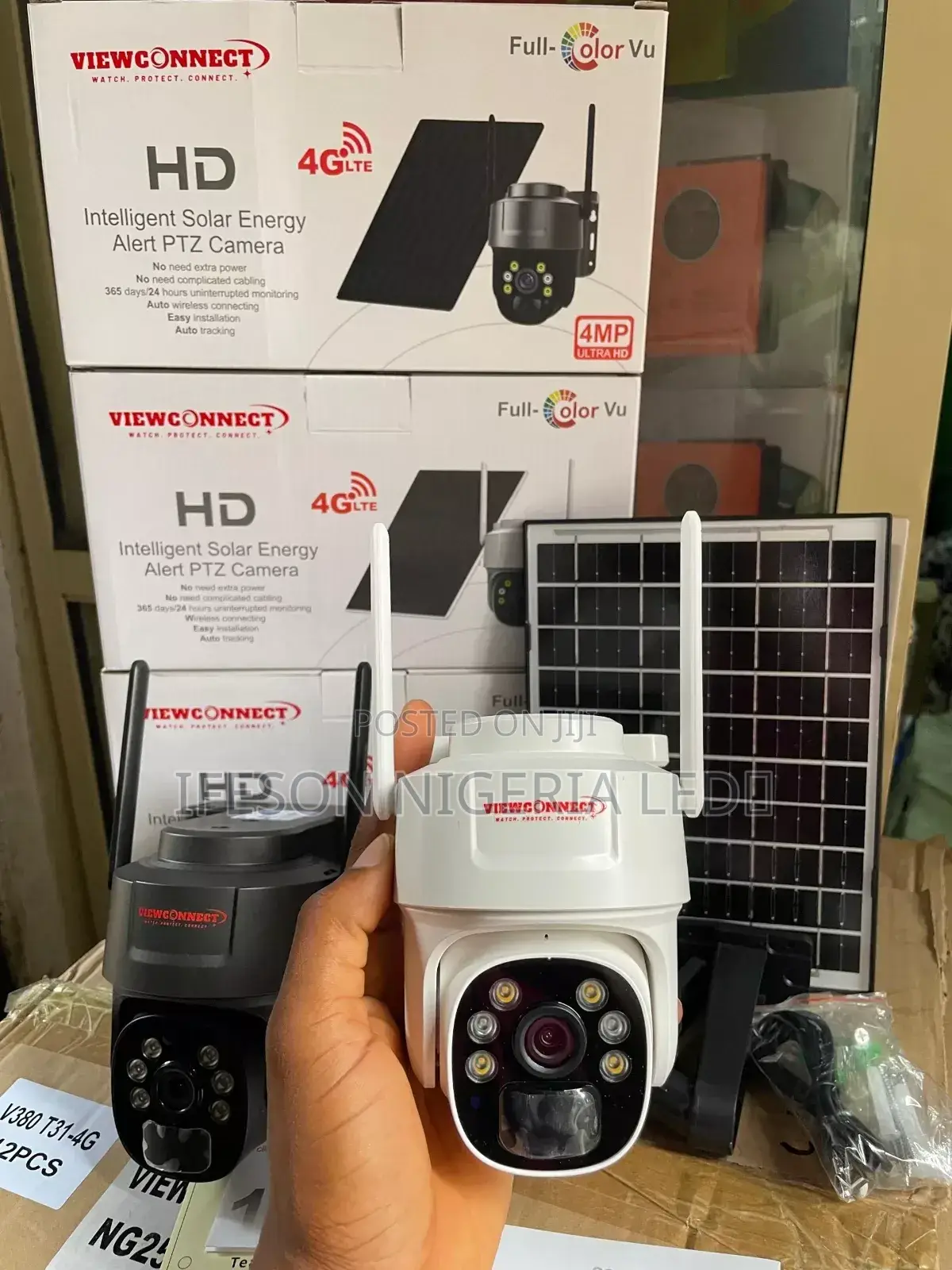 Solar Camera Ubox PTZ Single Lens 8mp It Uses Sim Card and Memory
