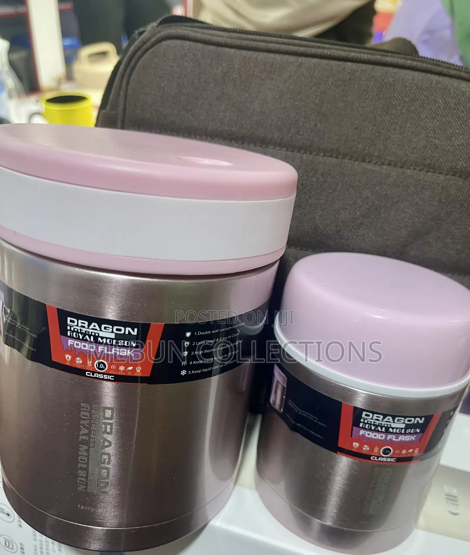 Dragon Double Food Flask Lunch Bag With Vacuum Bag