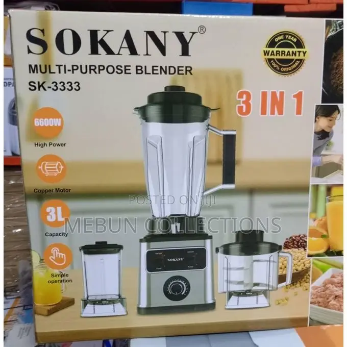 3in1 Sokany Blender 6600watts
