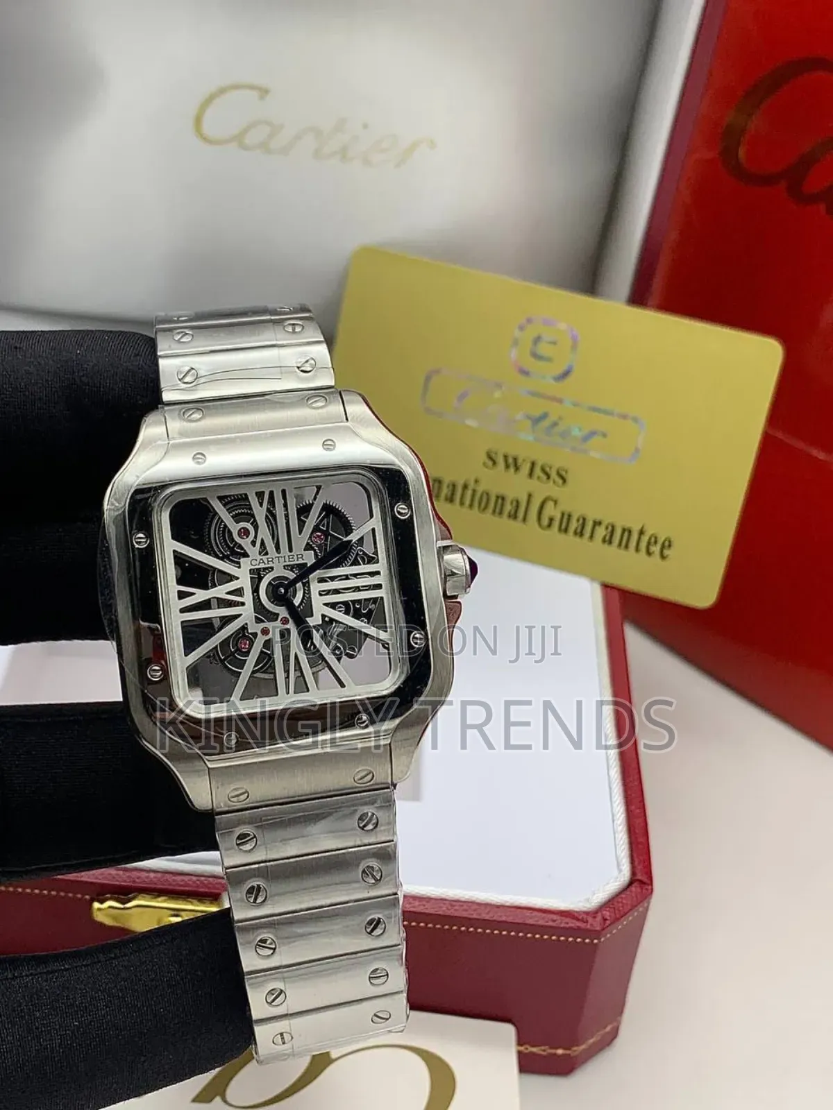 Cartier Skeleton Silver Wristwatch