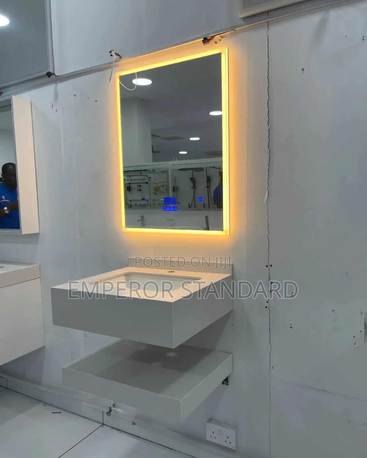 Single Cabinet With Light Mirror