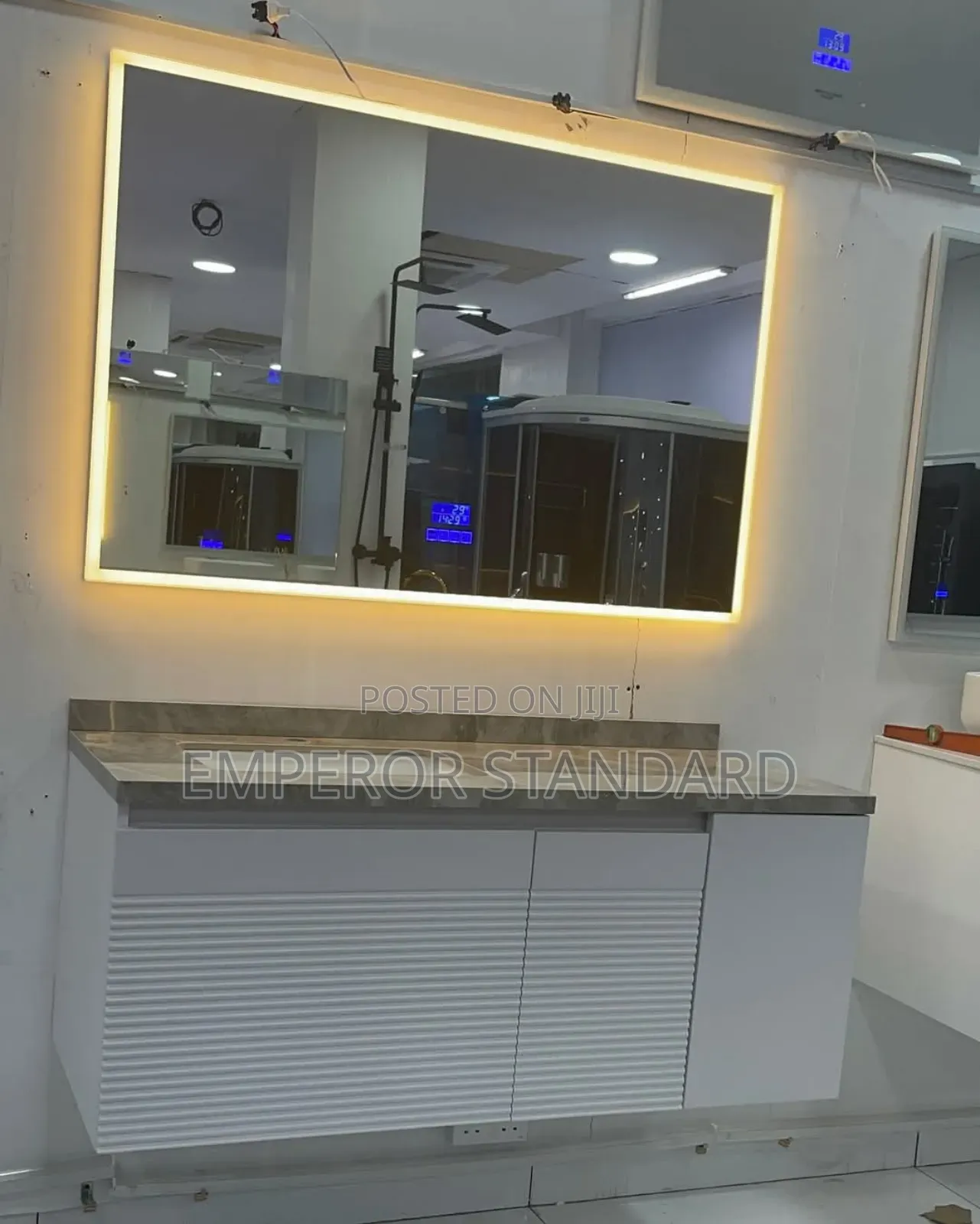 Quality PVC Wall Hung Bowl Cabinet With Led Mirror