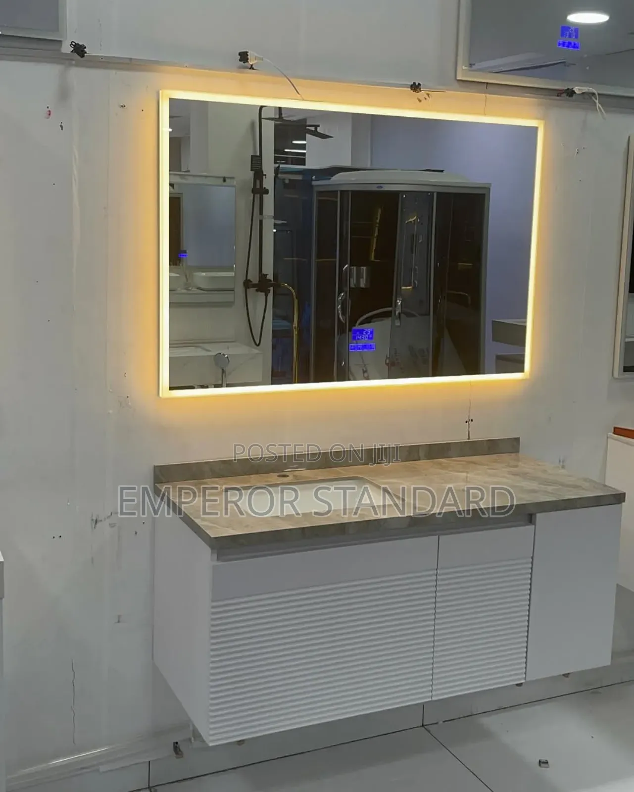 Quality PVC Wall Hung Bowl Cabinet With Led Mirror