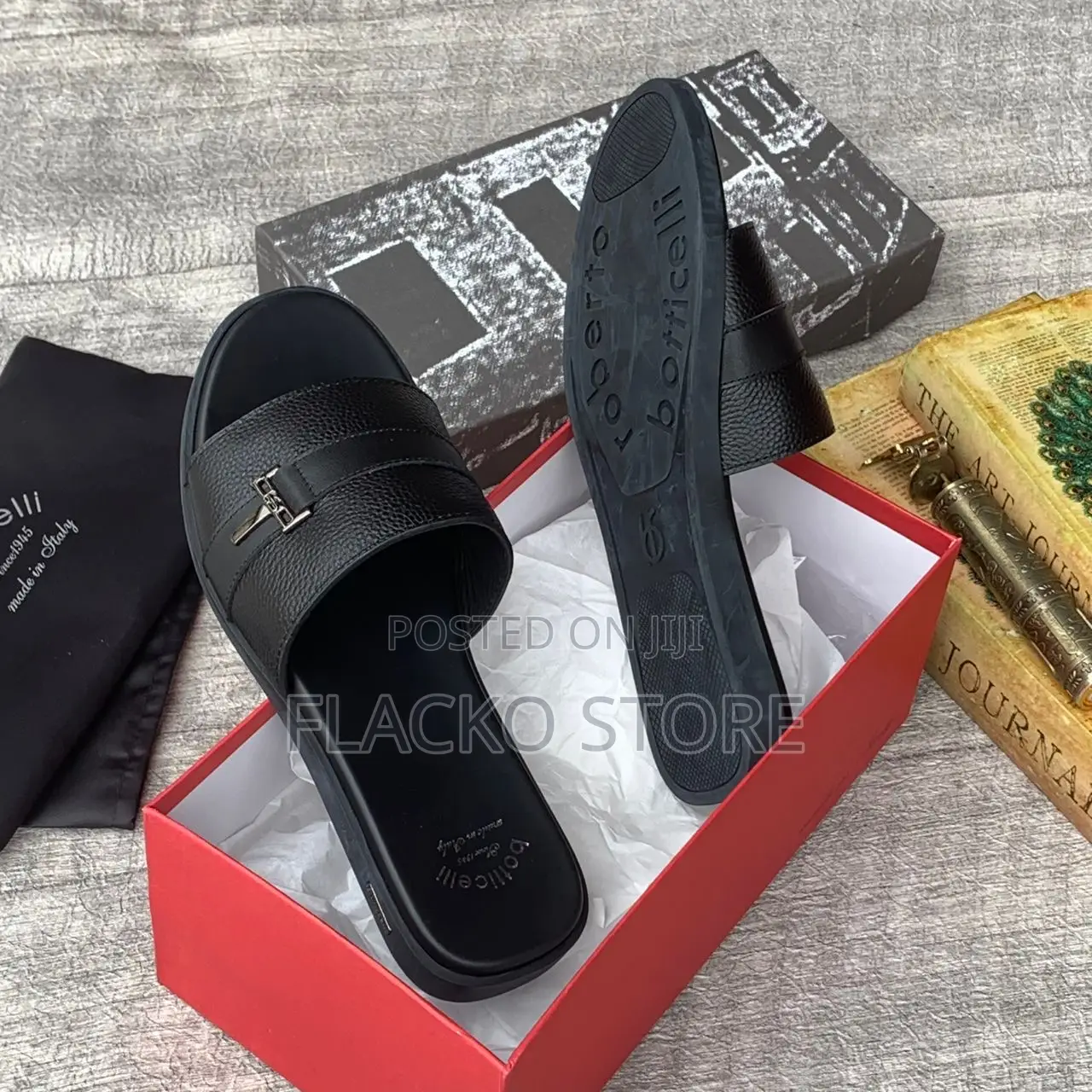 Original Roberto Botticelli Italian Leather Slippers