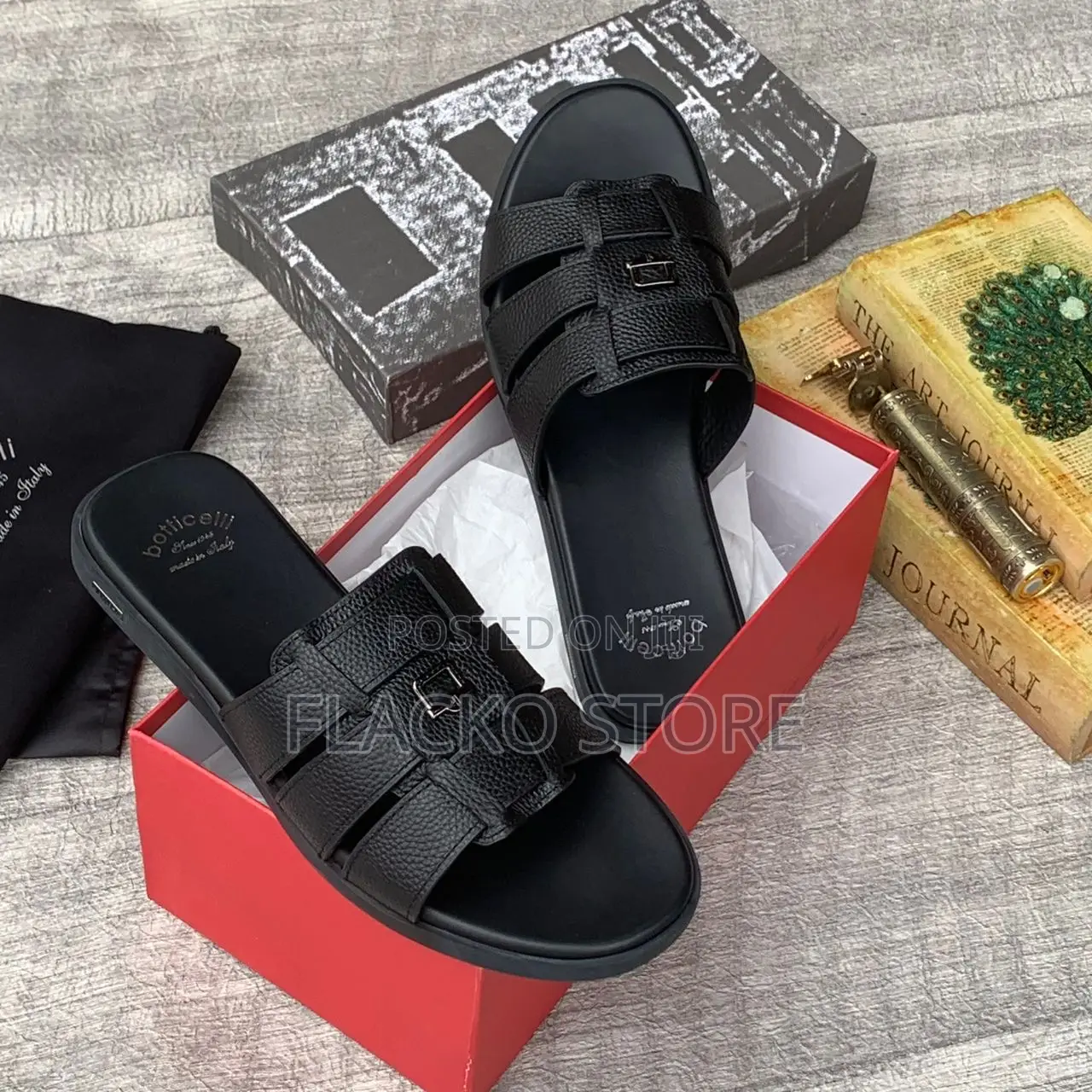 Original Roberto Botticelli Italian Leather Slippers